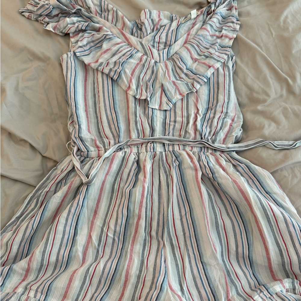American Eagle Outfitters Striped Romper - Blue, Red, White